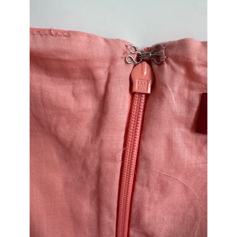 Staud Elio Off Shoulder Mini Dress Coral Pink Cotton Poplin Tiered Size 8 luxury - Picture 7 of 12